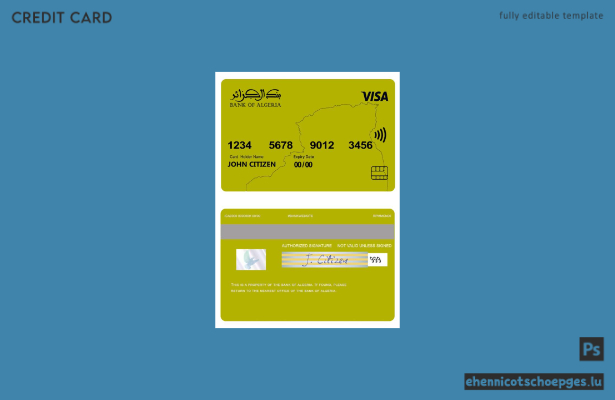 Beispielvorschau der Visa-Karte der Bank von Algerien